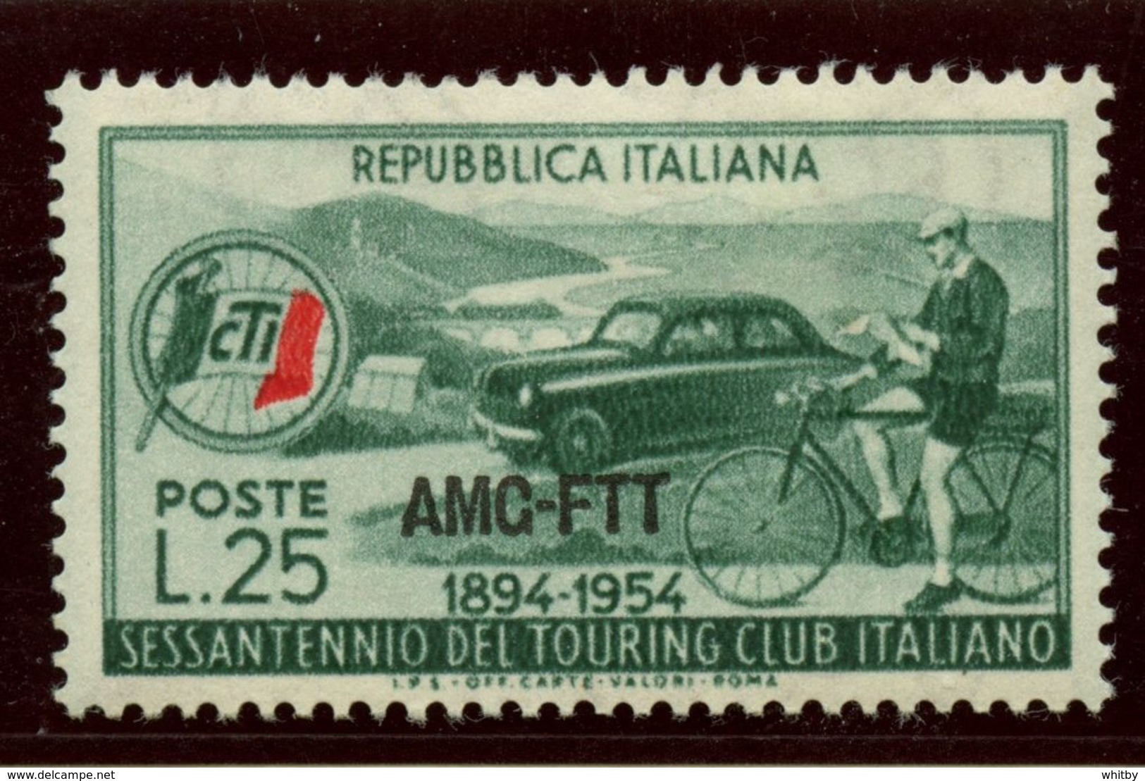 Italy Trieste. 1954 25l  Touring Club Issue  #206 - Mint/hinged