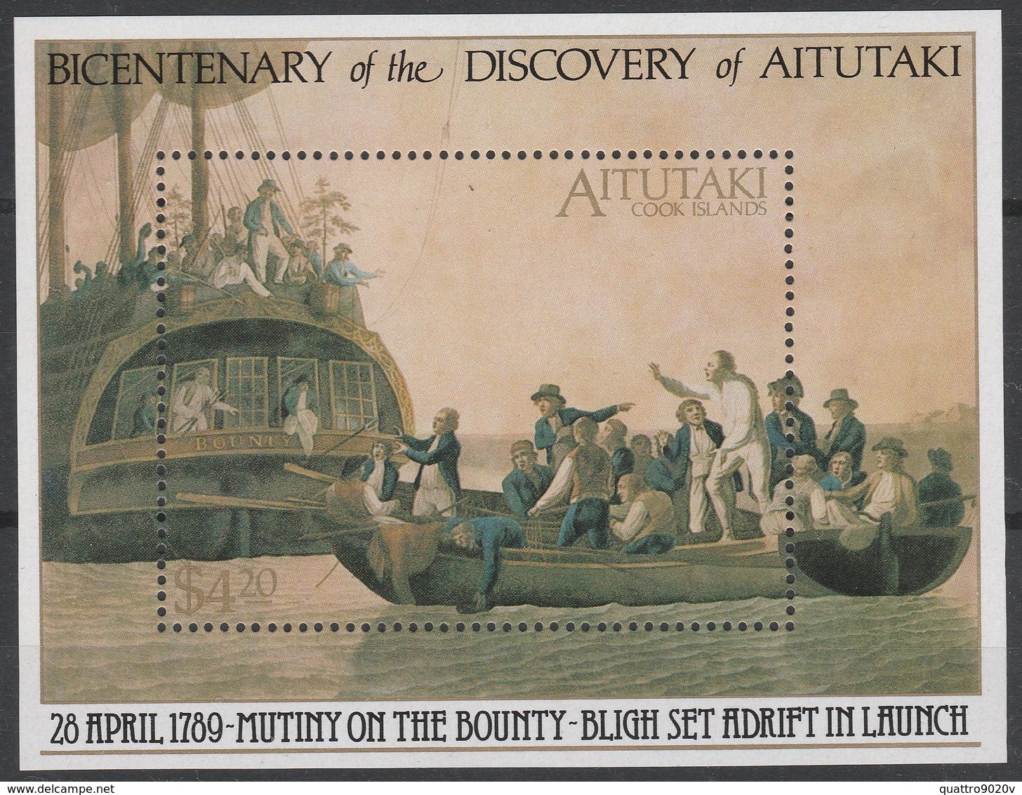 1989. Bicentenary Of Discovery Of Aitutaki By Captain Bligh. MNH (**) - Aitutaki
