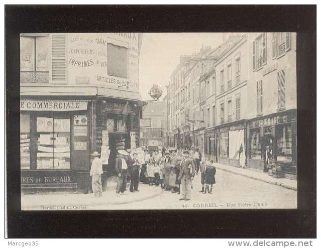 91 Corbeil Rue Notre-dame édit. Mardelet N° 41 Animée Magasin Journaux Tabac , Soignart Au 27 , Affiche Cirque ... - Corbeil Essonnes