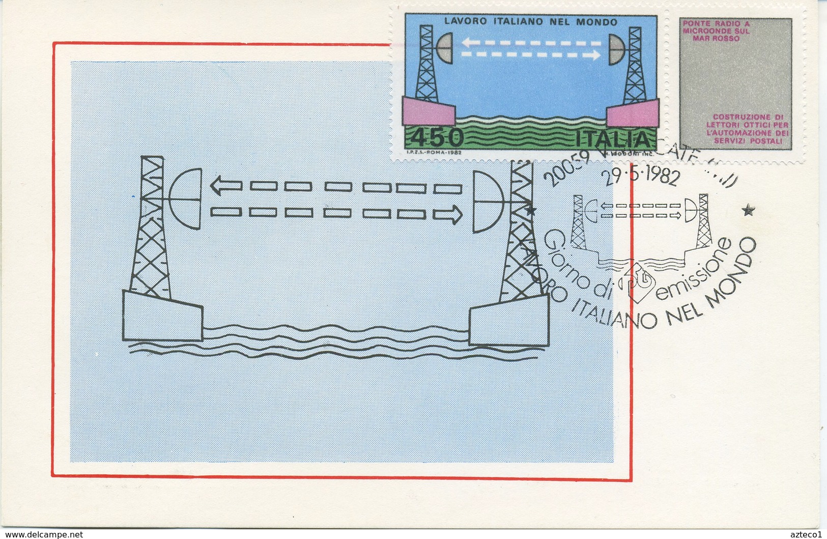 ITALIA - FDC MAXIMUM CARD 1982 - LAVORO ITALIANO - PONTE RADIO - ANNULLO SPECIALE - Cartas Máxima