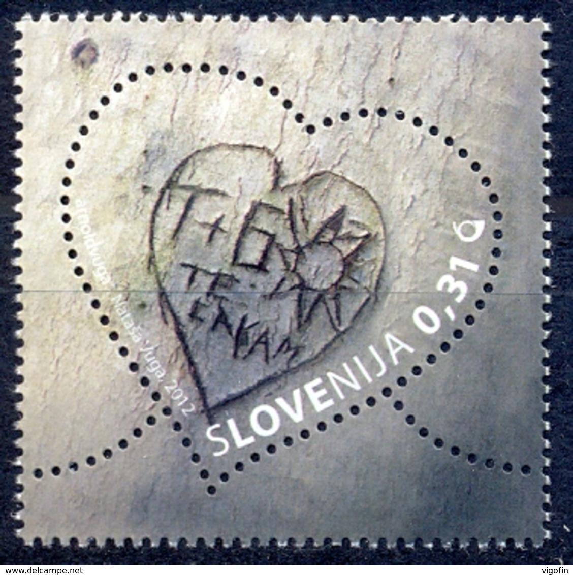 SI 2012-945 LOVE, SLOVENIA, 1 X 1v, MNH - Slowenien