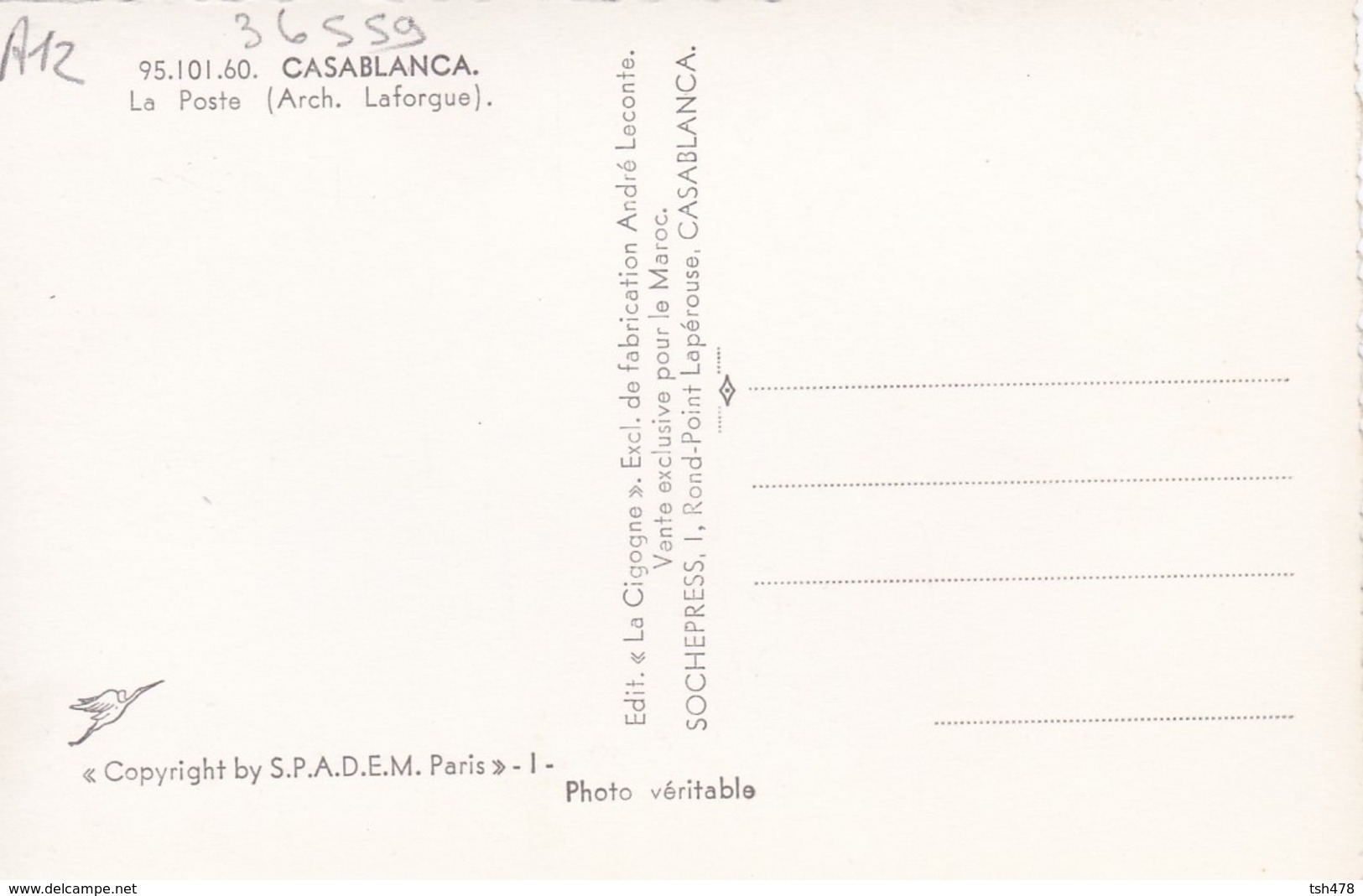 MAROC---CASABLANCA--la Poste-- Voir 2 Scans - Casablanca