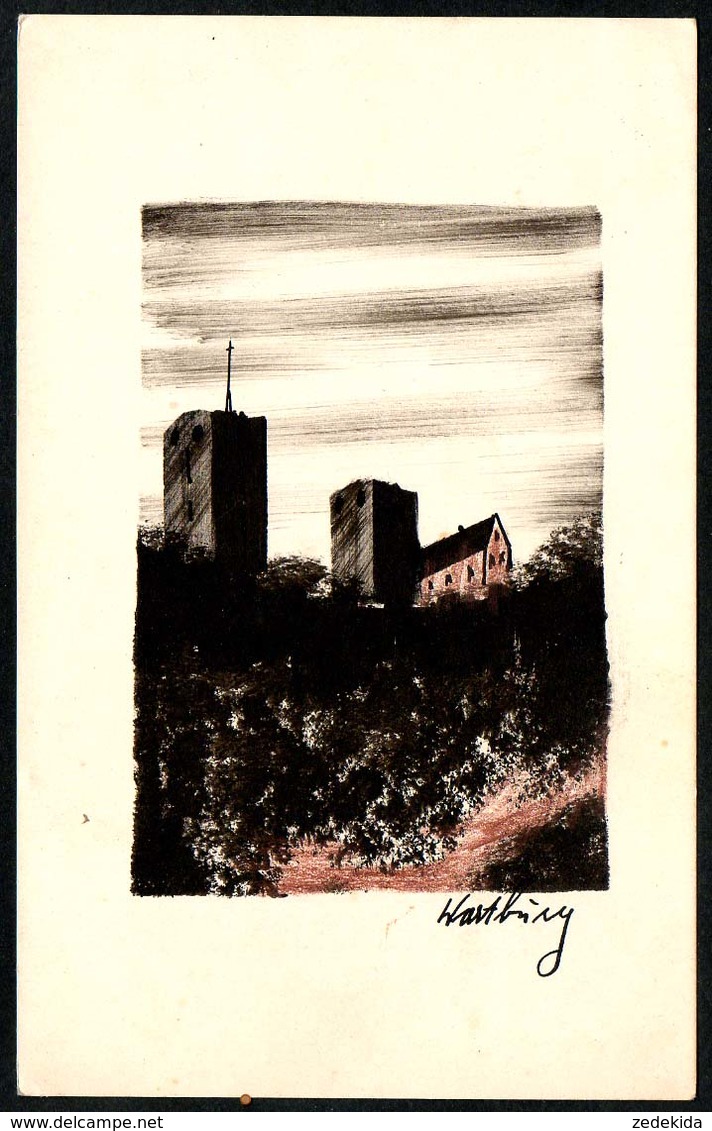 A7984 - Handmade - Handgemalt - Künstlerkarte - Wartburg - 1900-1949