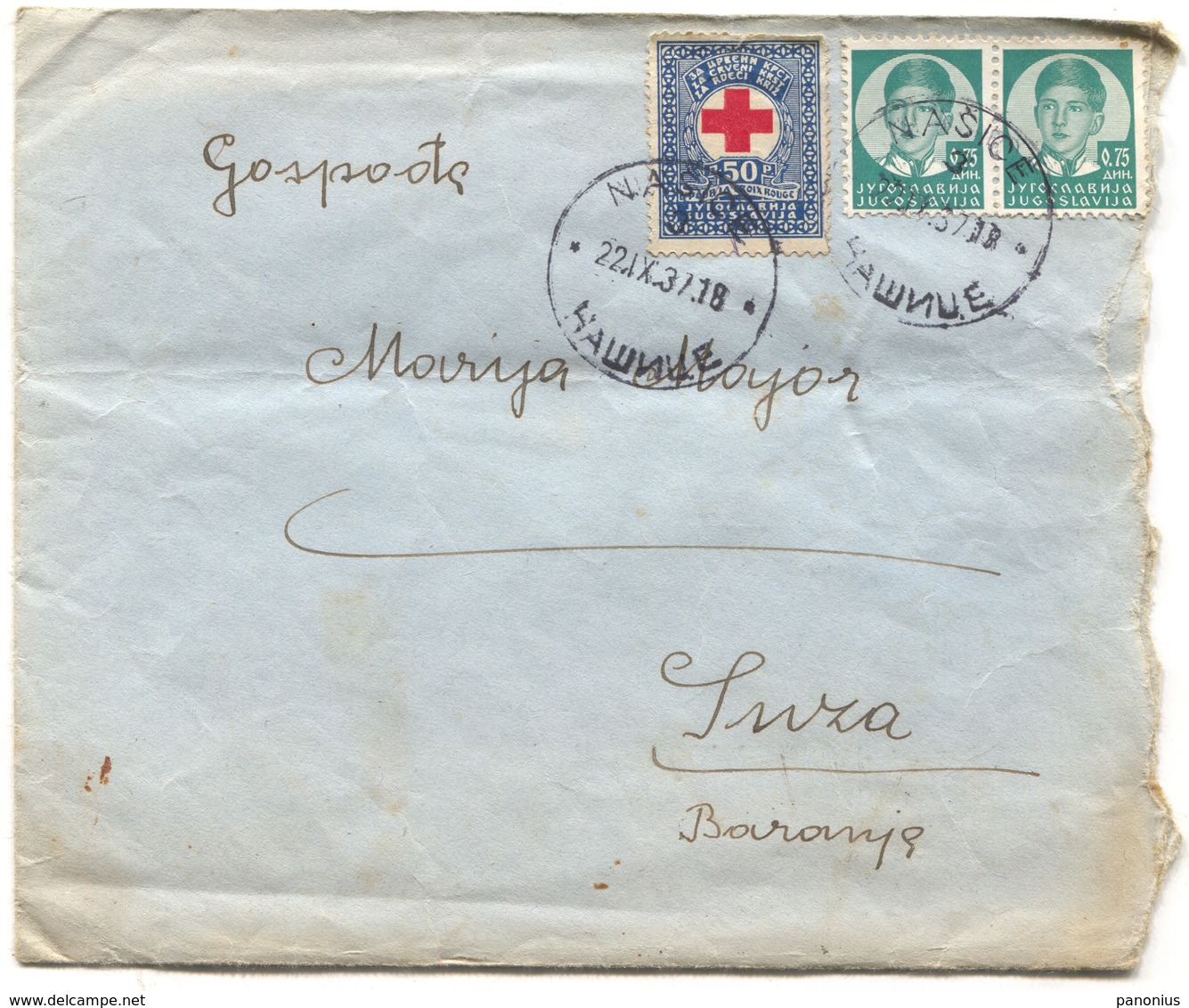 Kingdom Of Yugoslavia - Našice Croatia 1937. Porto, Traveled To Suza Baranja - Covers & Documents