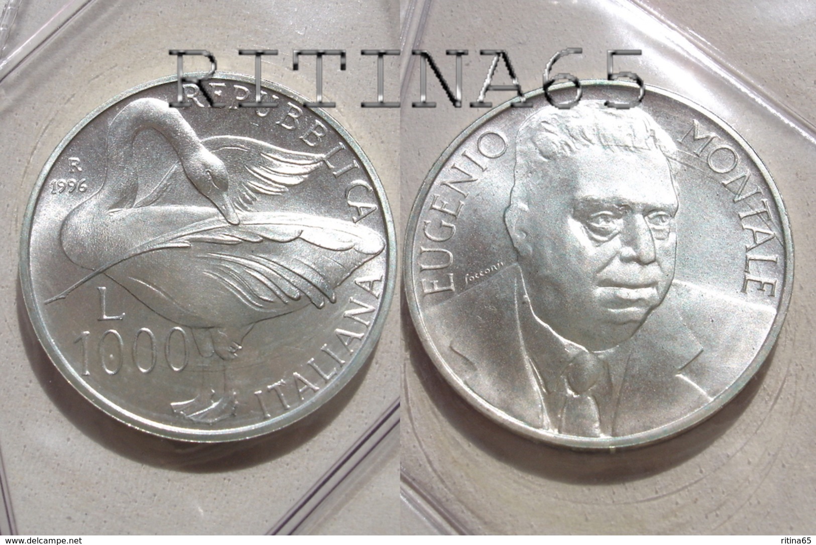 ITALIA 1000 LIRE ARGENTO 1996 EUGENIO MONTALE FDC SIGILLATA DA SET ZECCA - 1 000 Liras
