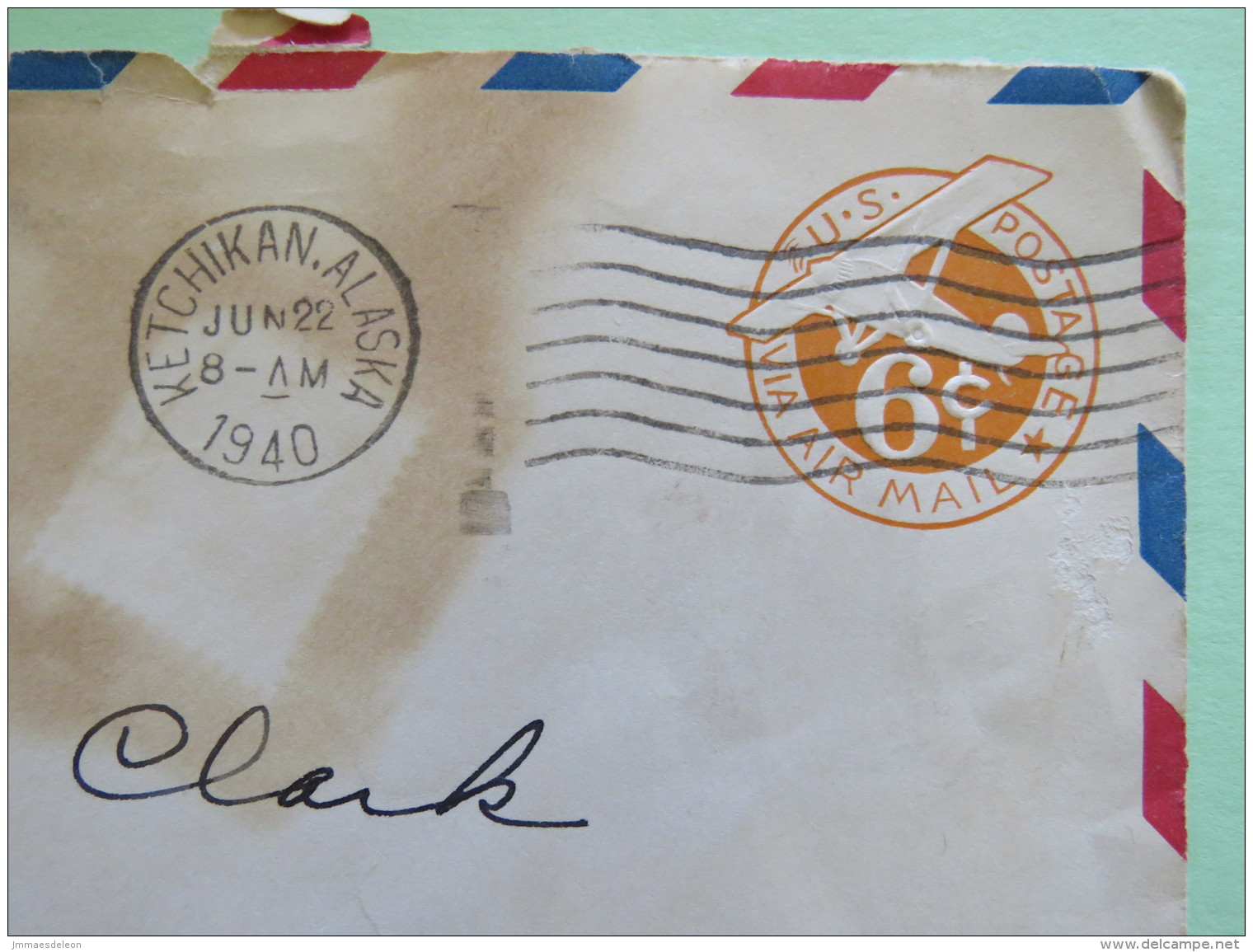 USA 1940 First Flight Stationery Cover Plane 6 C - From Ketchikan To Seattle - Totem - 1941-60