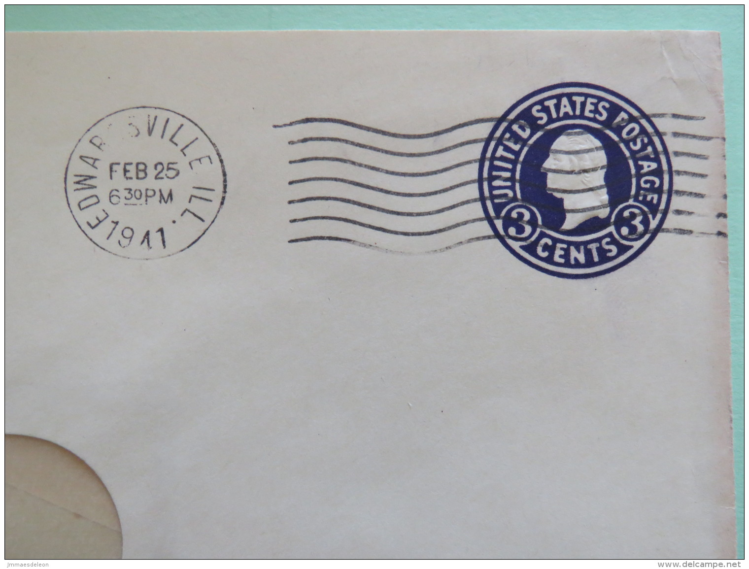 USA 1941 Stationery Cover Washington 3 C - From Edwardsville - Lumber - 1941-60