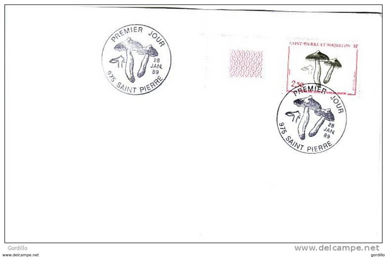 FDC Saint Pierre Et Miquelon  Champignons 28 01 89. - FDC