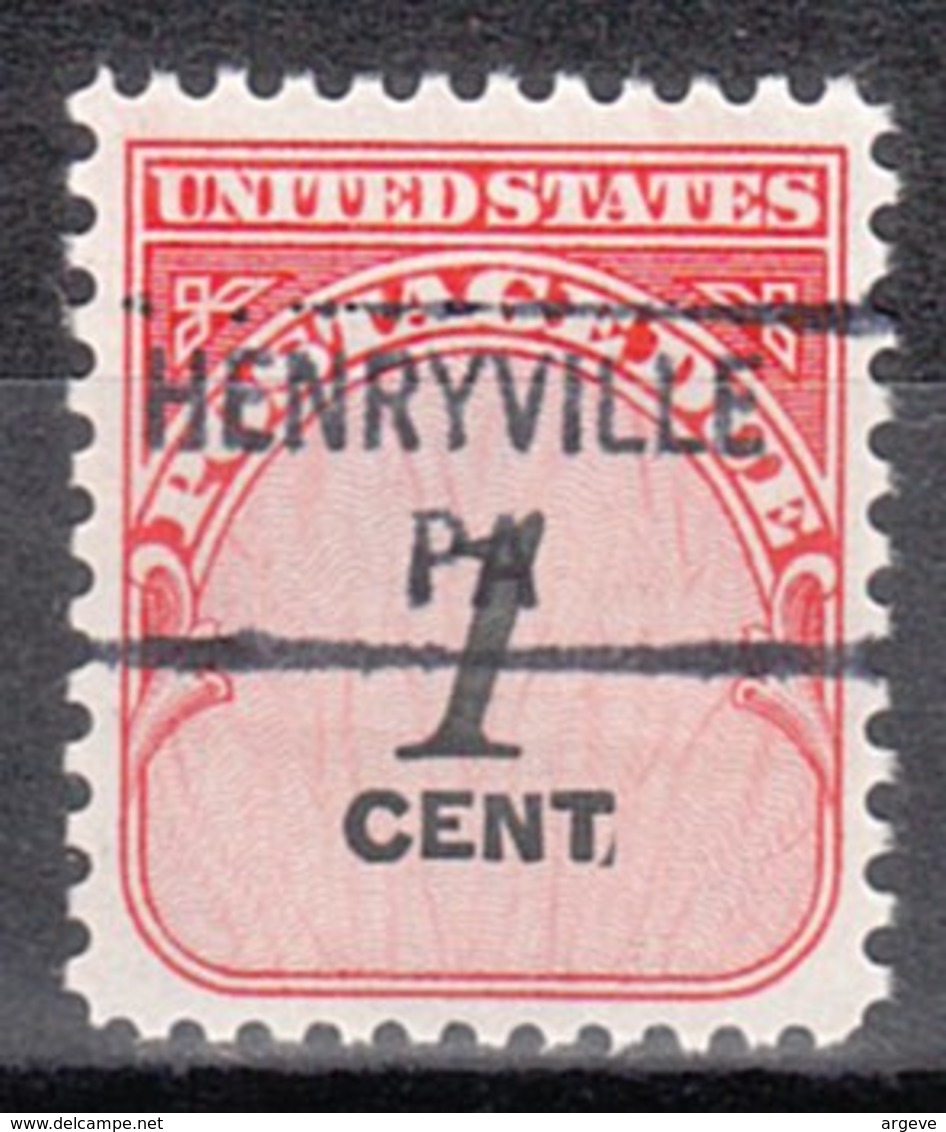 USA Precancel Vorausentwertung Preo, Bureau Pennsylvania, Henryville 841 - Vorausentwertungen