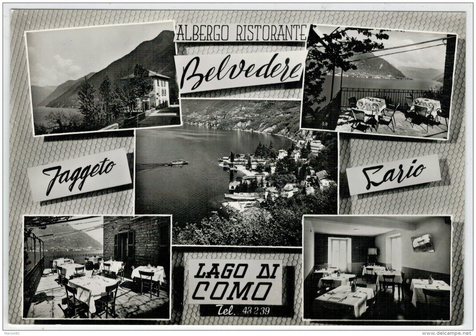 LAGO  DI  COMO   FAGGETO  LARIO    ALBERGO  RISTORANTE  BELVEDERE    (NUOVA) - Other & Unclassified