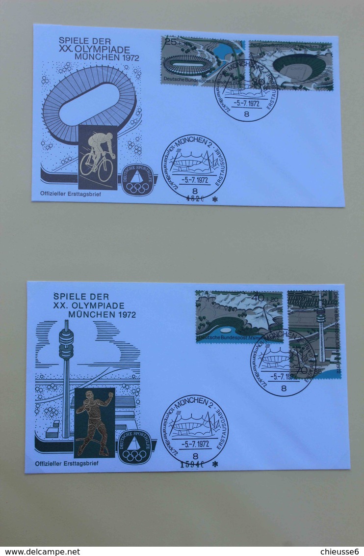 Allemagne  lot  + de 60 FDC - J.O de 1972 - Munich