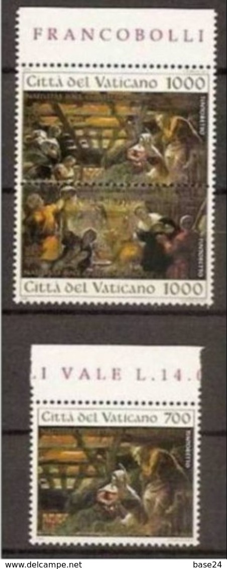 1994 Vaticano Vatican TINTORETTO  NATALE Serie Di 3v. Con Bordo MNH** - Natale