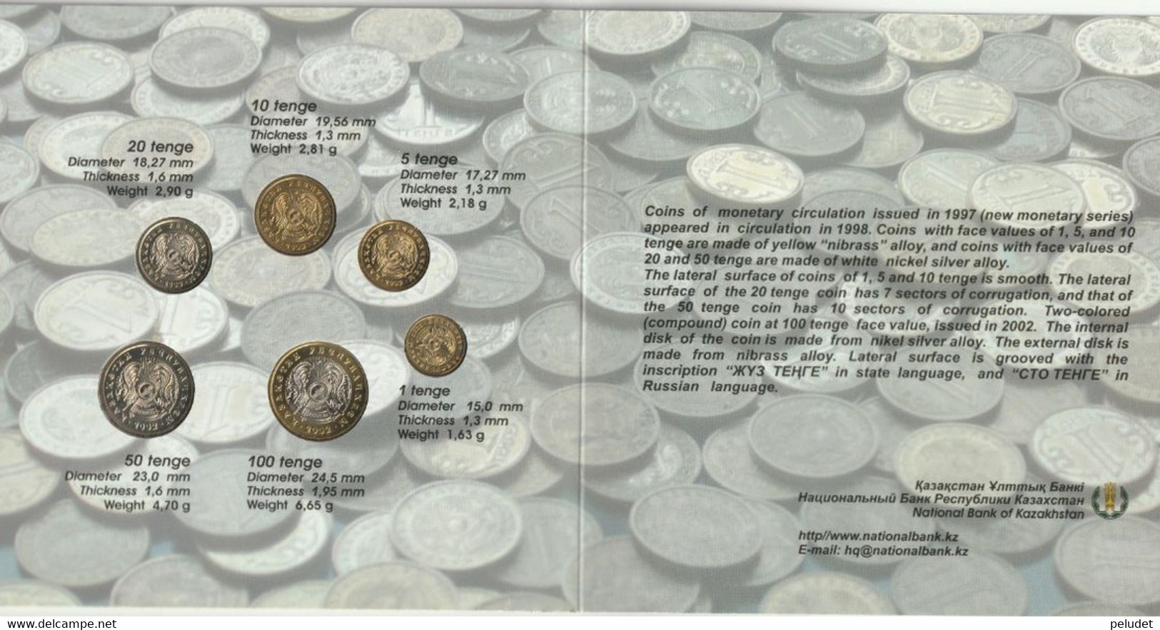 Kazakhstan Set 6 Coins 100-50-20-10-5-1-Tenge 1993-2003 - Kazajstán