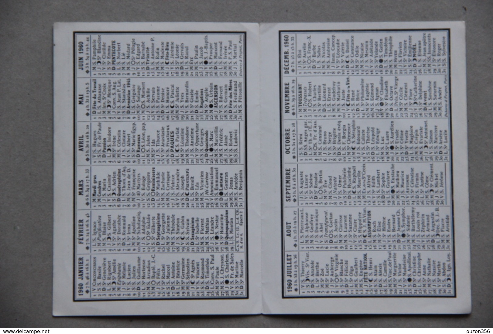 Calendrier Soeurs Salésiennes Missionnaires De Marie Immaculée, 1960 - Small : 1941-60