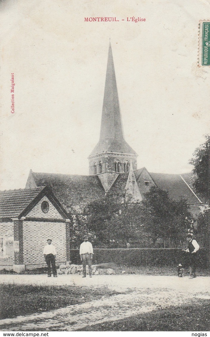 MONTREUIL - BEAU PLAN DE L'EGLISE - BELLE CARTE ANIMEE - - Autres & Non Classés