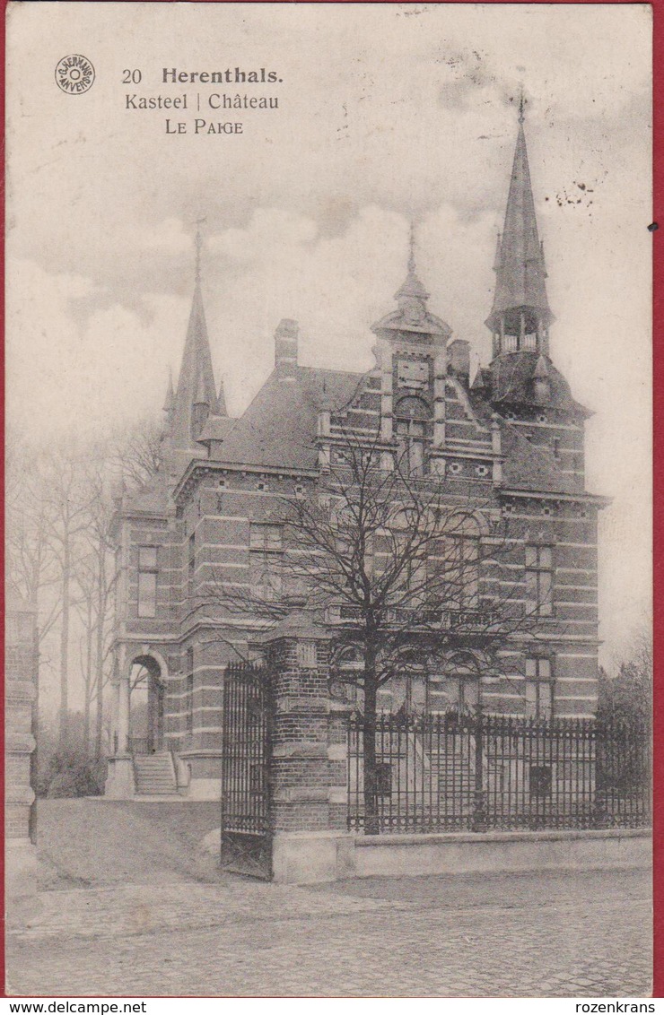 Herentals Herenthals Kasteel Chateau Le Paige 1920 Kempen (In Zeer Goede Staat) - Herentals