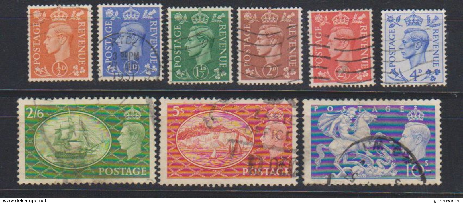 Great Britain 1950/1951 King George 9v Used (as They Are) (38369) - Gebruikt