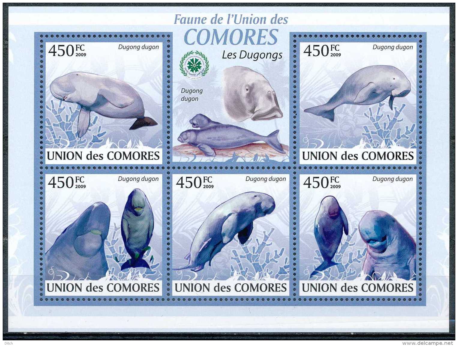 D- [35561] **/Mnh-Union Des Comores - Les Dugongs - Dugong Dugon - Poisson - Comores (1975-...)