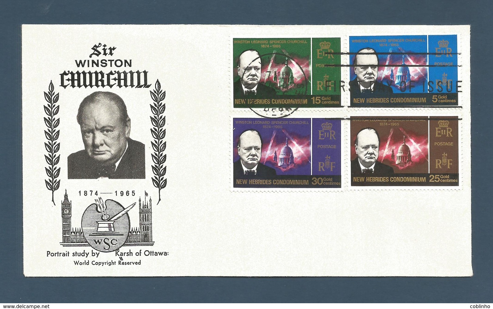 NOUVELLES HEBRIDES (New Hebrides) - Premier Jour FDC - 1966 - YT 231-234 - Churchill - FDC