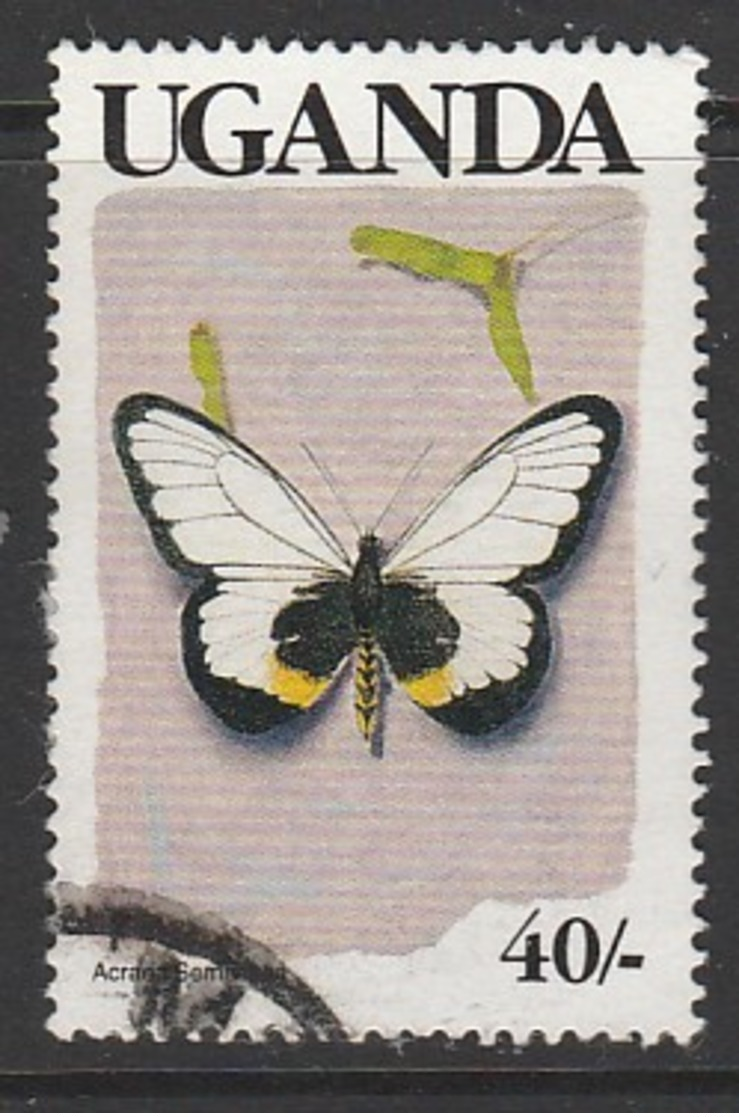 Uganda 1989 Butterflies 40 S Multicolored SW 722 O Used - Uganda (1962-...)