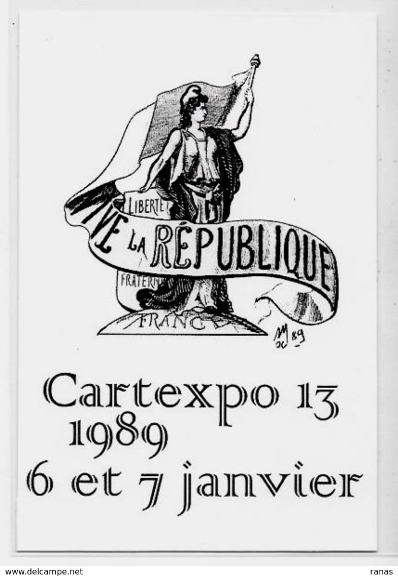 CPM Cartexpo 13 Par MOC 1989 Non Circulé Salon De Cartes Postales Marianne - Bourses & Salons De Collections
