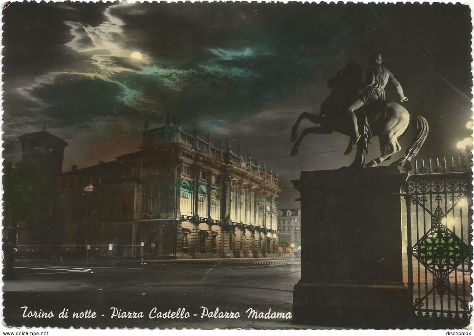 X1690 Torino Di Notte - Piazza Castello - Palazzo Madama - Notturno Night Nacht Nuit Noche / Viaggiata 1954 - Palazzo Madama