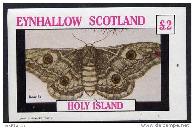 11317 Eynhallow 1982 Butterflies Imperf Deluxe Sheet (2 Value) Unmounted Mint - Butterflies