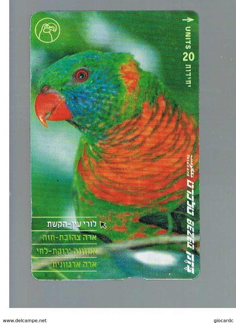 ISRAELE (ISRAEL) -   2001 BIRDS: PARROT  - USED  -  RIF. 10882 - Pappagalli