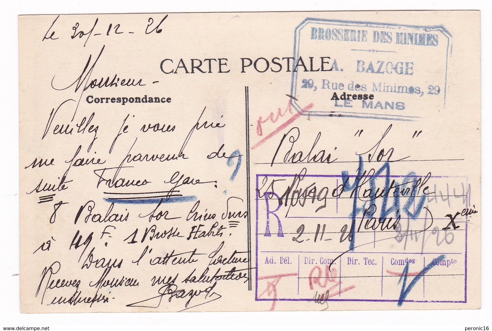 Rare CPA Pub Cirage Crème Abeille. A Voyagé En 1926 - Werbepostkarten