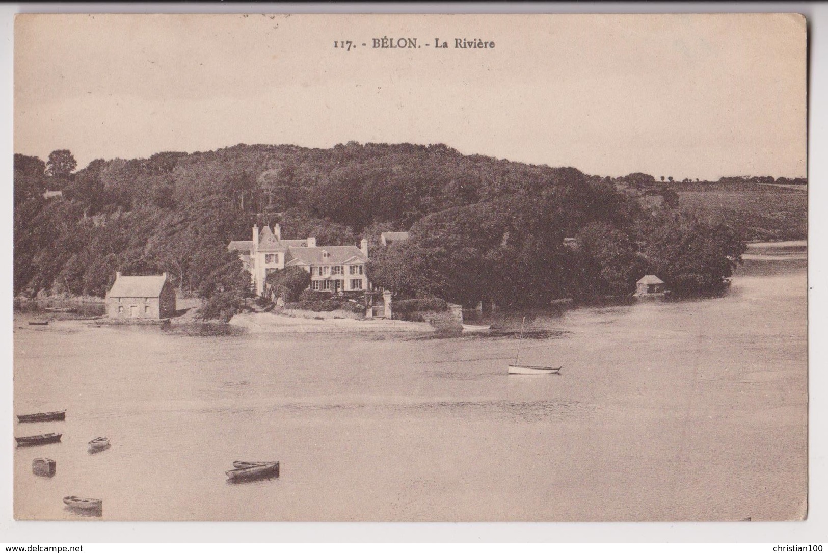 RIEC-SUR-BELON (29) - LA RIVIERE -  LE CAP ET LE CHATEAU DU BELON - 2 SCANS - - Autres & Non Classés