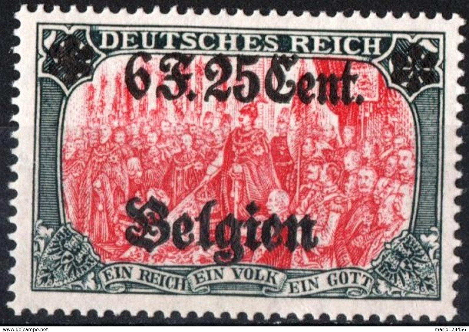 BELGIO, BELGIUM, OCCUPAZIONE TEDESCA, GERMAN OCCUPATION, 1916, FRANCOBOLLI NUOVI (MLH*) Michel 25I    Scott N25 - Otros & Sin Clasificación