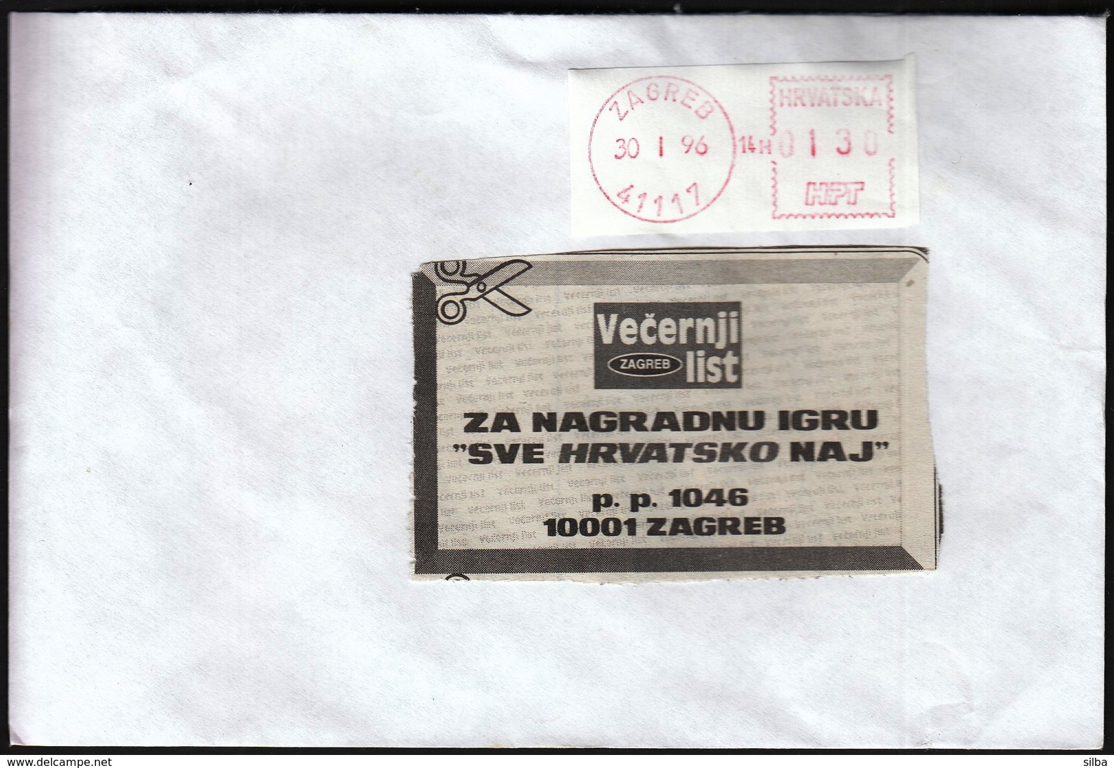 Croatia 41117 Zagreb 1996 / Machine Stamp / Francotyp - Croatie