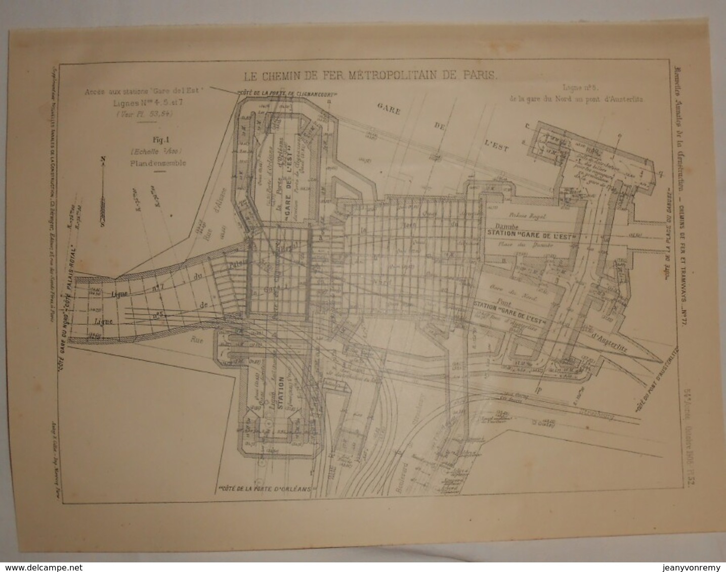 Plan Du Chemin De Fer Métropolitain De Paris. 1908 - Opere Pubbliche