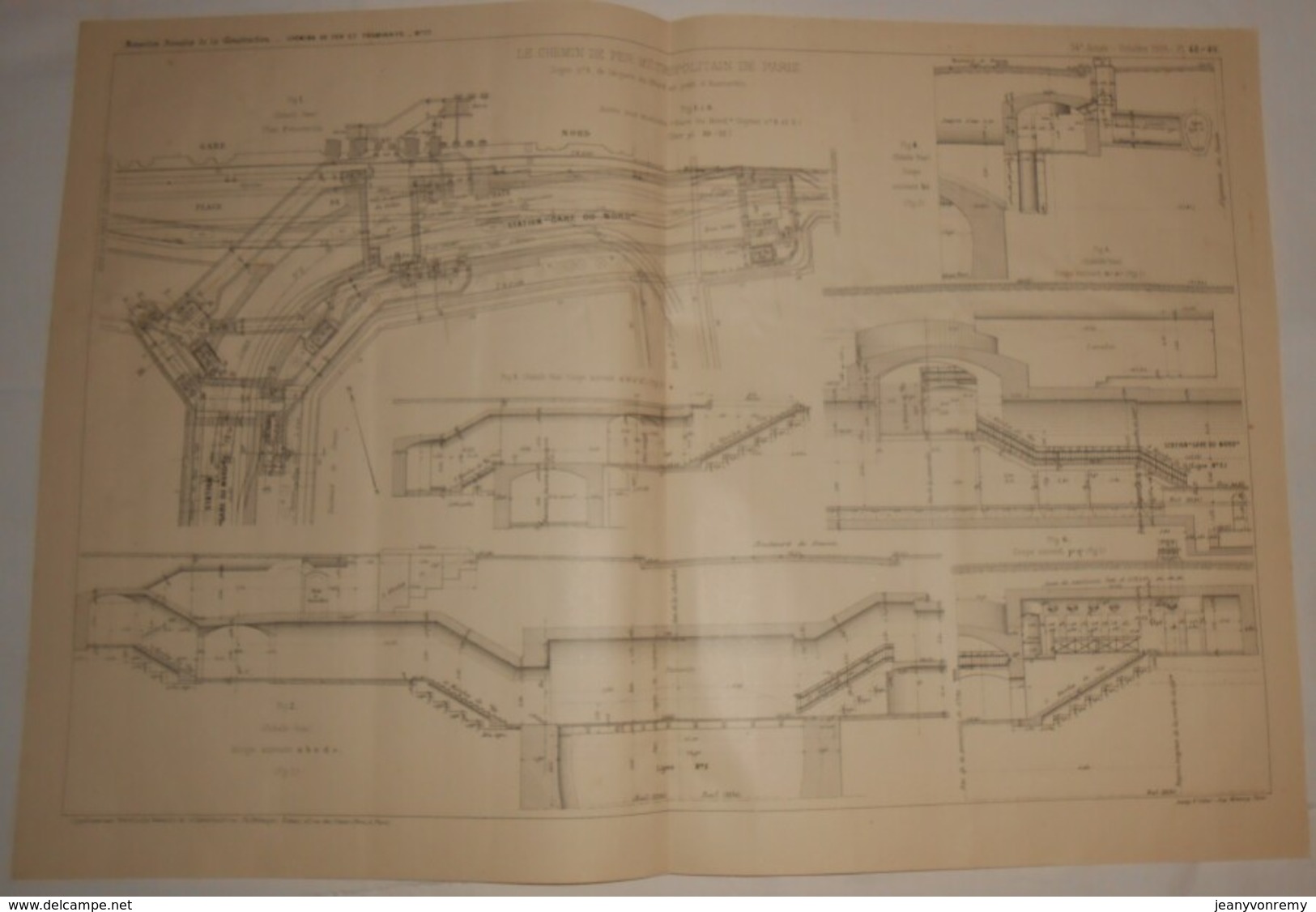 Plan Du Chemin De Fer Métropolitain De Paris. 1908 - Travaux Publics