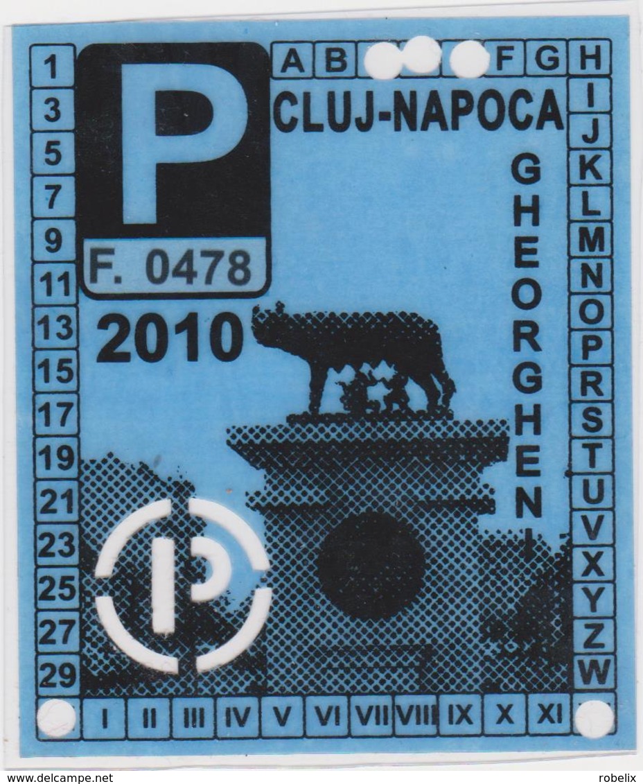 PARKING TICKETS -ROMANIA-CLUJ-NAPOCA -  Self Adhesive Parking Ticket For Year 2010 (7x8 Cm) - Tickets D'entrée