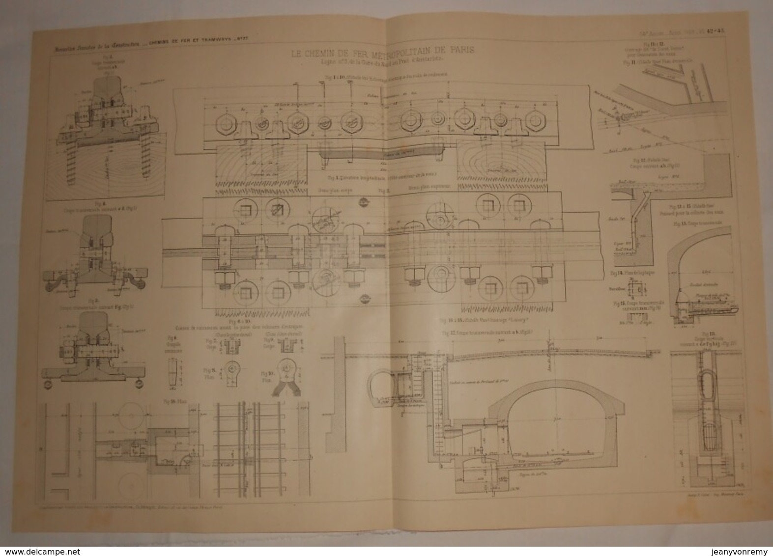 Plan Du Chemin De Fer Métropolitain De Paris. 1908 - Public Works