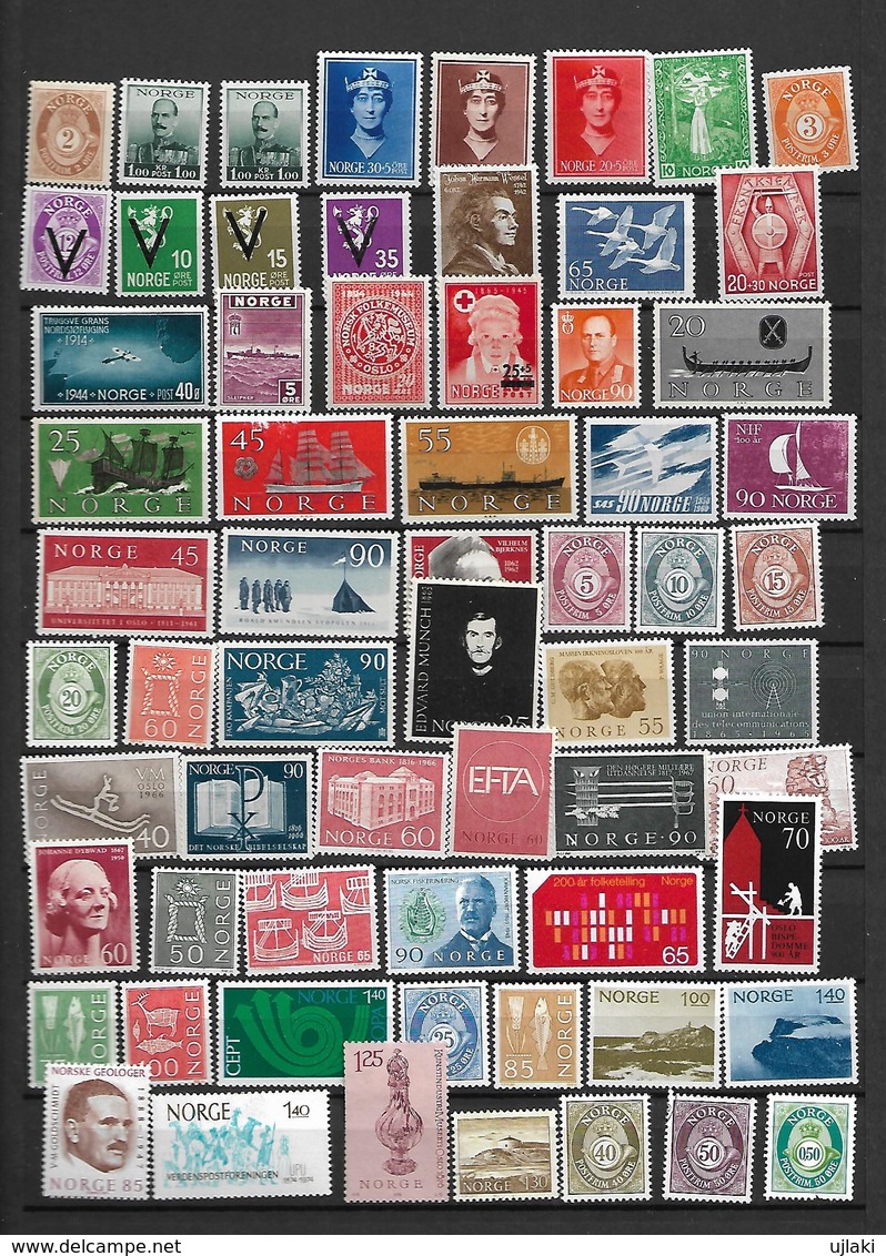 NORVEGE  Lot De 72 TP Poste "neufs" Ttes époques(1910...1970) - Collections