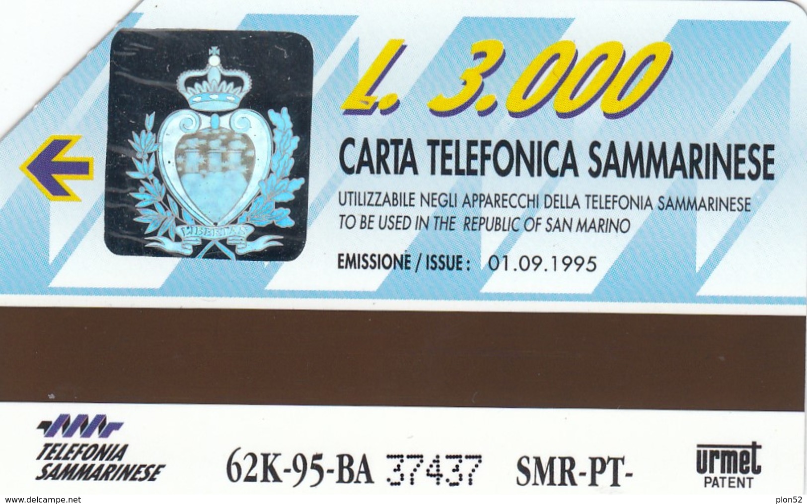 11931 - SCHEDA TELEFONICA DA L.3000 - 1995 - S.MARINO - USATA - San Marino