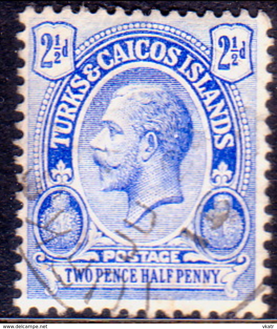 TURKS AND CAICOS ISLANDS 1913 SG #132 2½d Used Wmk Mult.Crown CA - Turks And Caicos