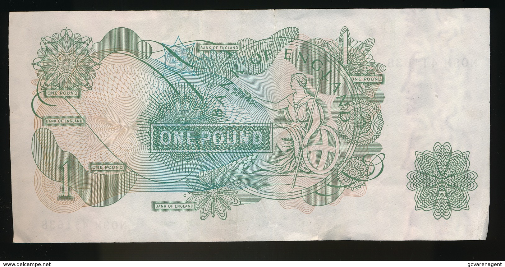 1 POND - ONE POUNDS N° N09M 411638  - 2 SCANS - 1 Pound