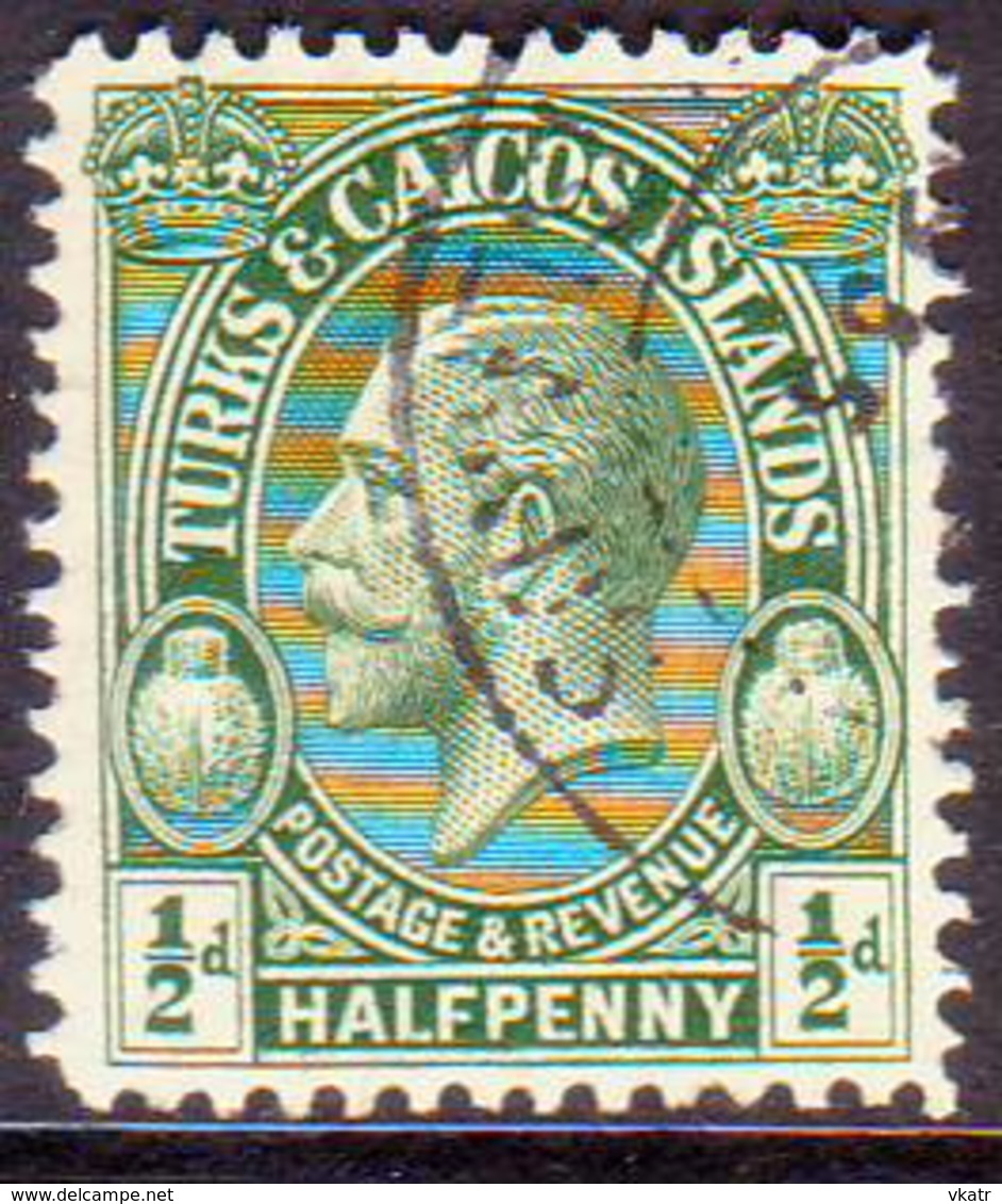 TURKS AND CAICOS ISLANDS 1928 SG #176 ½d Used POSTAGE & REVENUE - Turks And Caicos