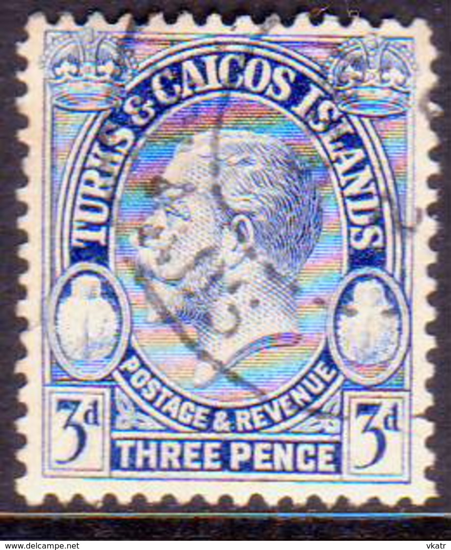 TURKS AND CAICOS ISLANDS 1928 SG #181 3d Used POSTAGE & REVENUE CV £11 - Turks And Caicos