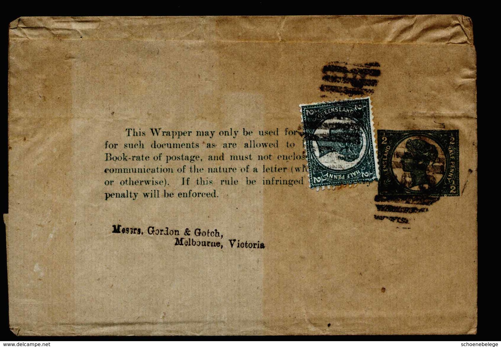 A5415) Queensland Australia Uprated Wrapper To Melbourne - Briefe U. Dokumente