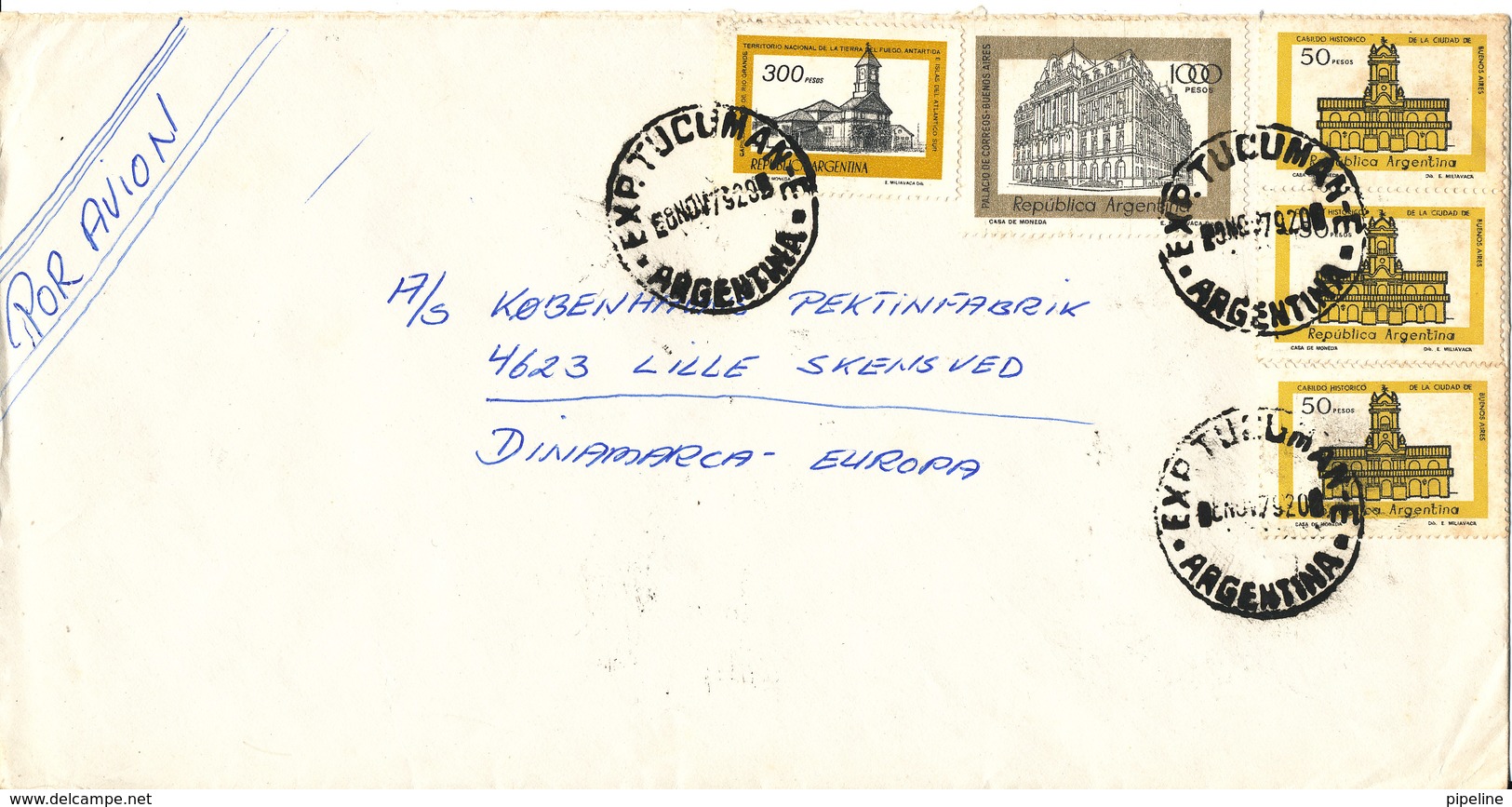 Argentina Cover Sent Air Mail To Denmark Tucuman 8-11-1979 - Other & Unclassified