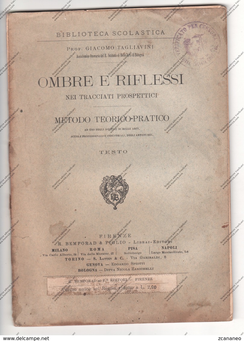 OMBRE E RIFLESSI NEI TRACCIATI PROSPETTICI - METODO TEORICO PRATICO BELLE ARTI - - Arte, Architettura