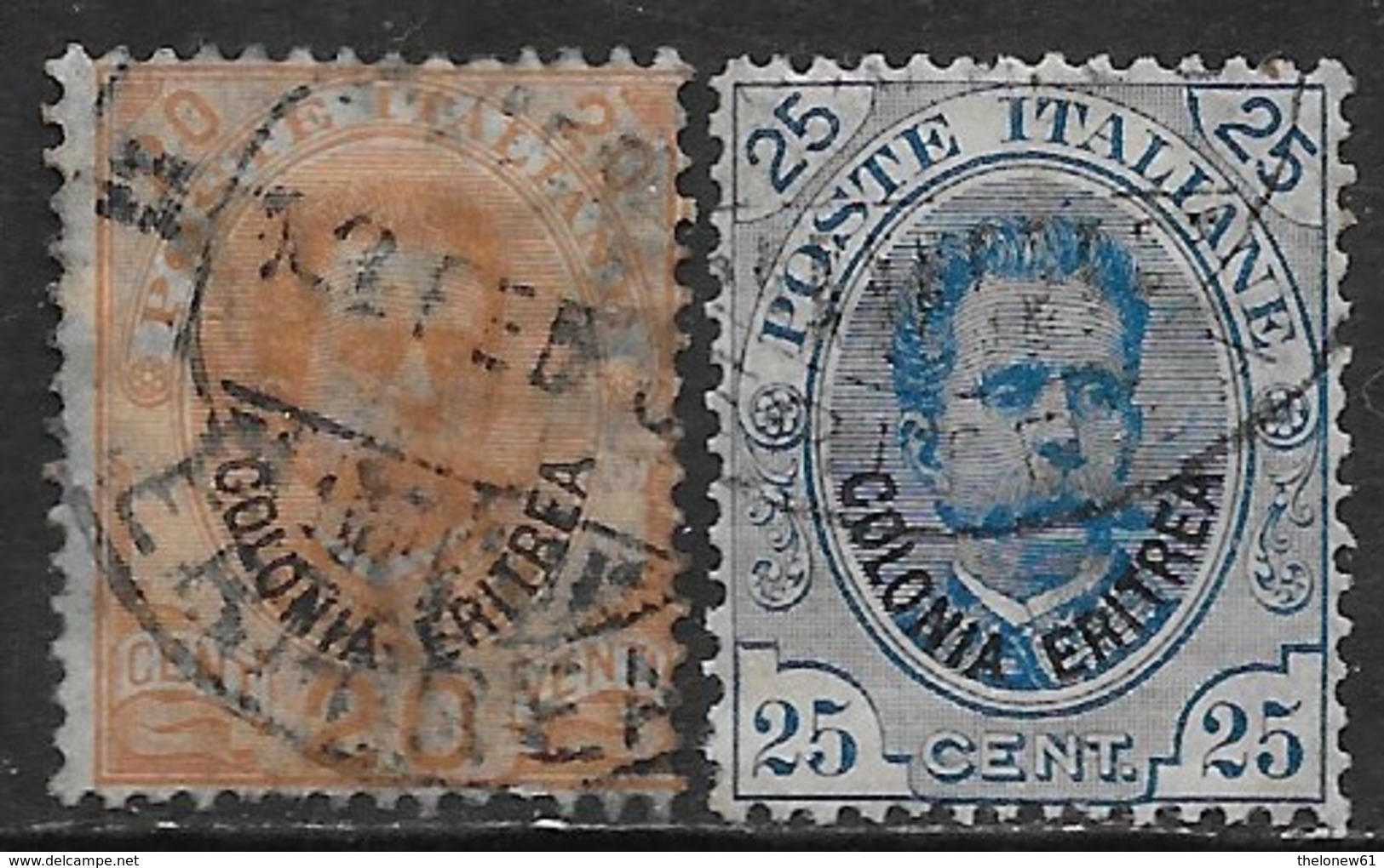 Italia Italy 1895 Colonie Eritrea Umberto I 2val Sa N.16-17 US - Eritrea