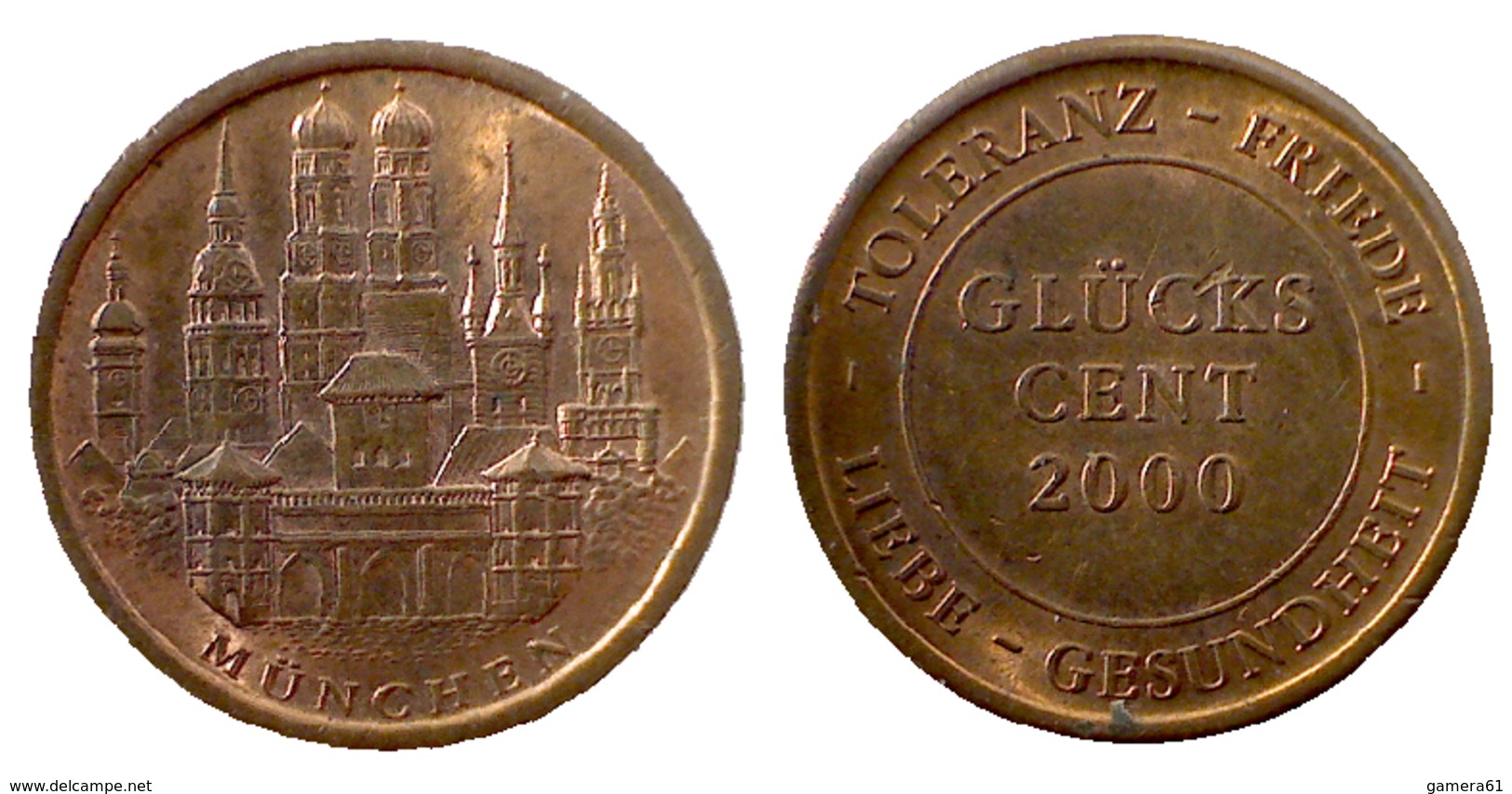 01130 GETTONE TOKEN JETON COMMEMORATIVE LUCKY TOKEN MUNCHEN GLUCKS CENT 2000 - Autres & Non Classés