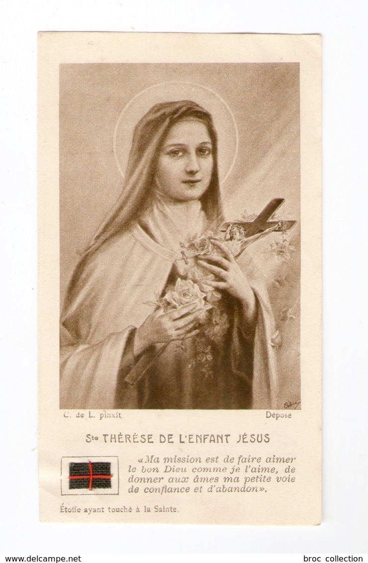 Relique Sainte Thérèse De L'Enfant Jésus, Lisieux, étoffe Ayant Touché à La Sainte - Images Religieuses