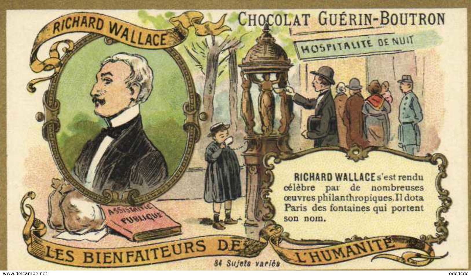 CHOCOLAT GUERIN BOUTRON    LES BIENFAITEURS DE L'HUMANITE RICHARD WALLACE     RV - Guérin-Boutron