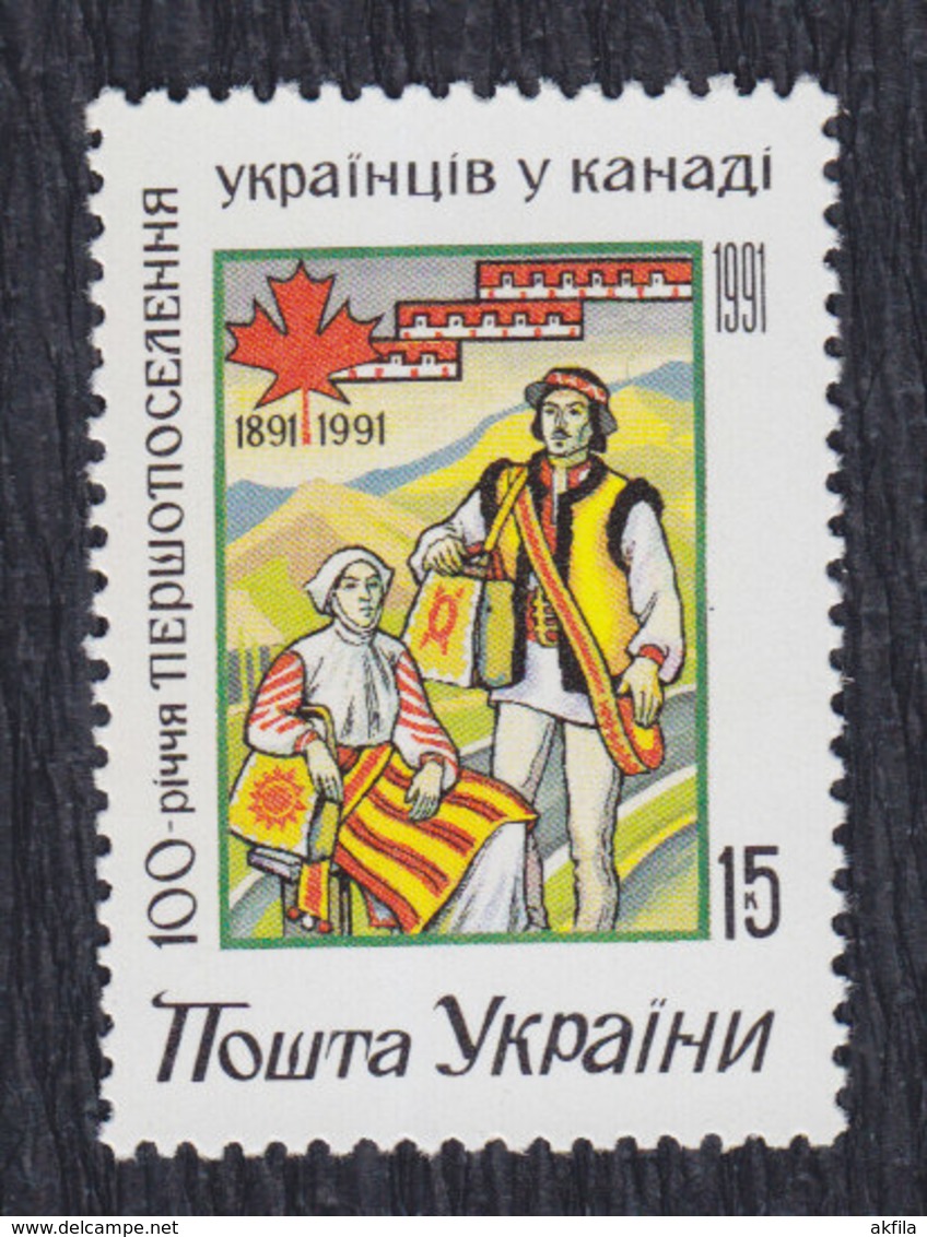 Ukraine 1992 100 Years Ukrainian Immigrants In Canada (1 Value), MNH (**) Michel 72 - Ukraine